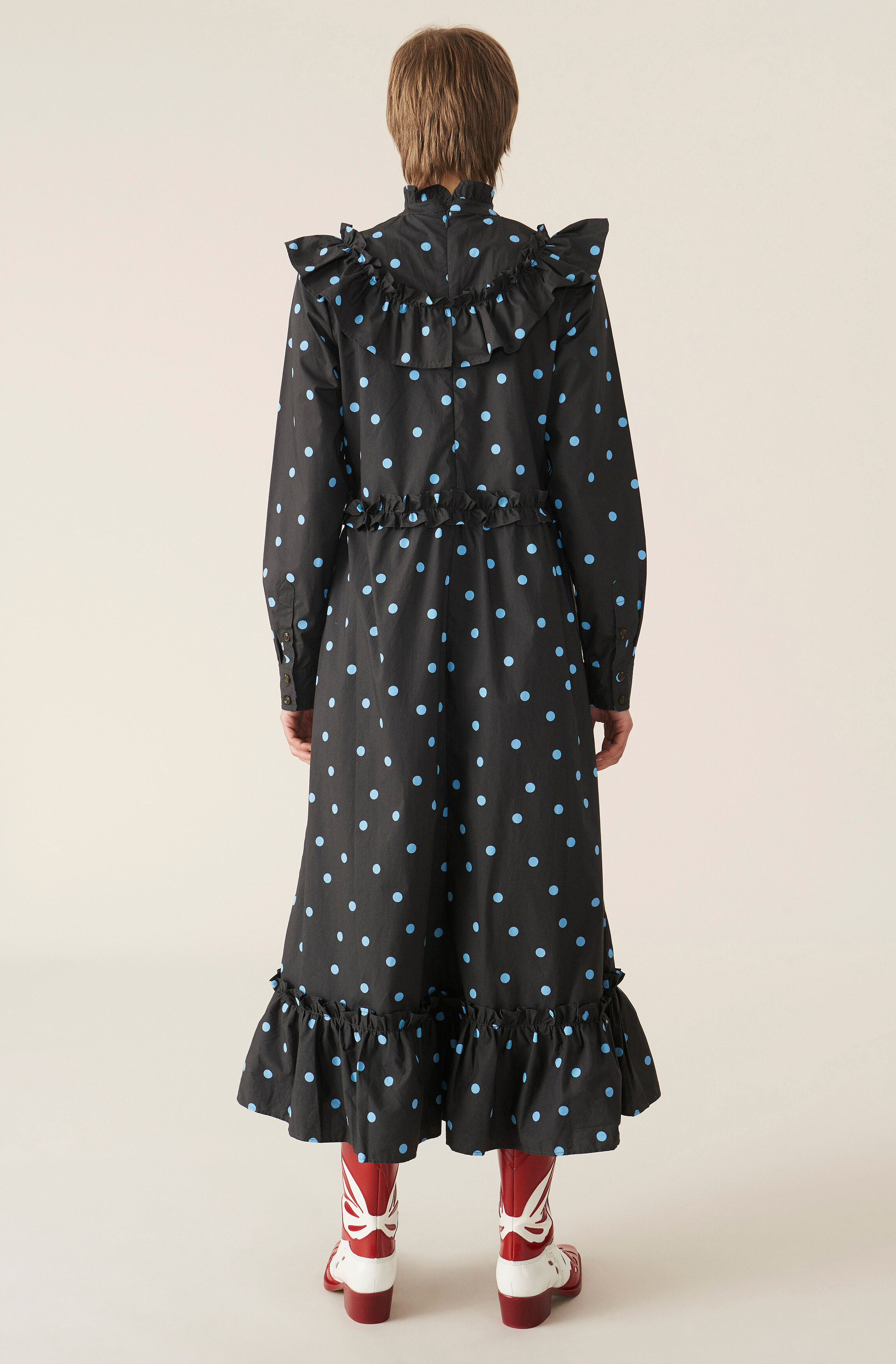 ganni printed poplin