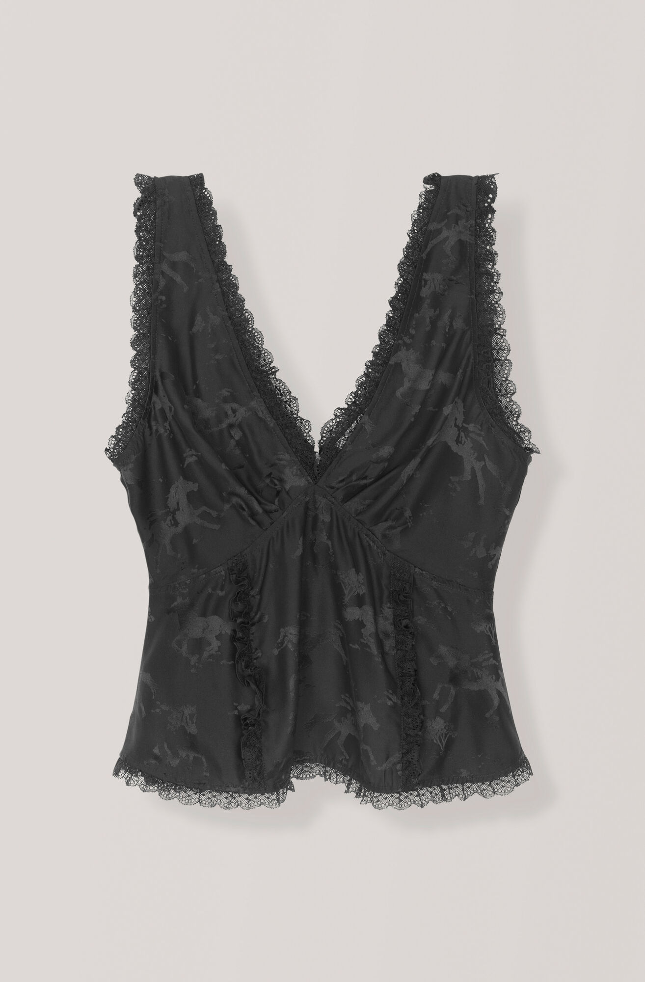Silk Jacquard Top, Black Silk Jacquard Top, Black, hi-res