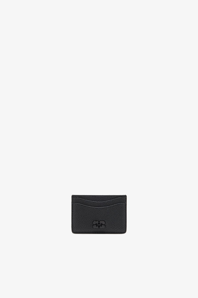 Card Holder in Grained Black, Black