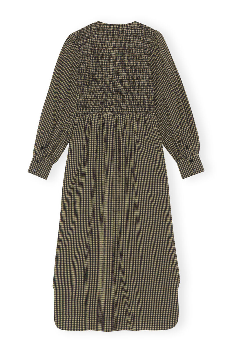 Seersucker Maxi Dress, Cotton, in colour Gingham Starfish - 2 - GANNI