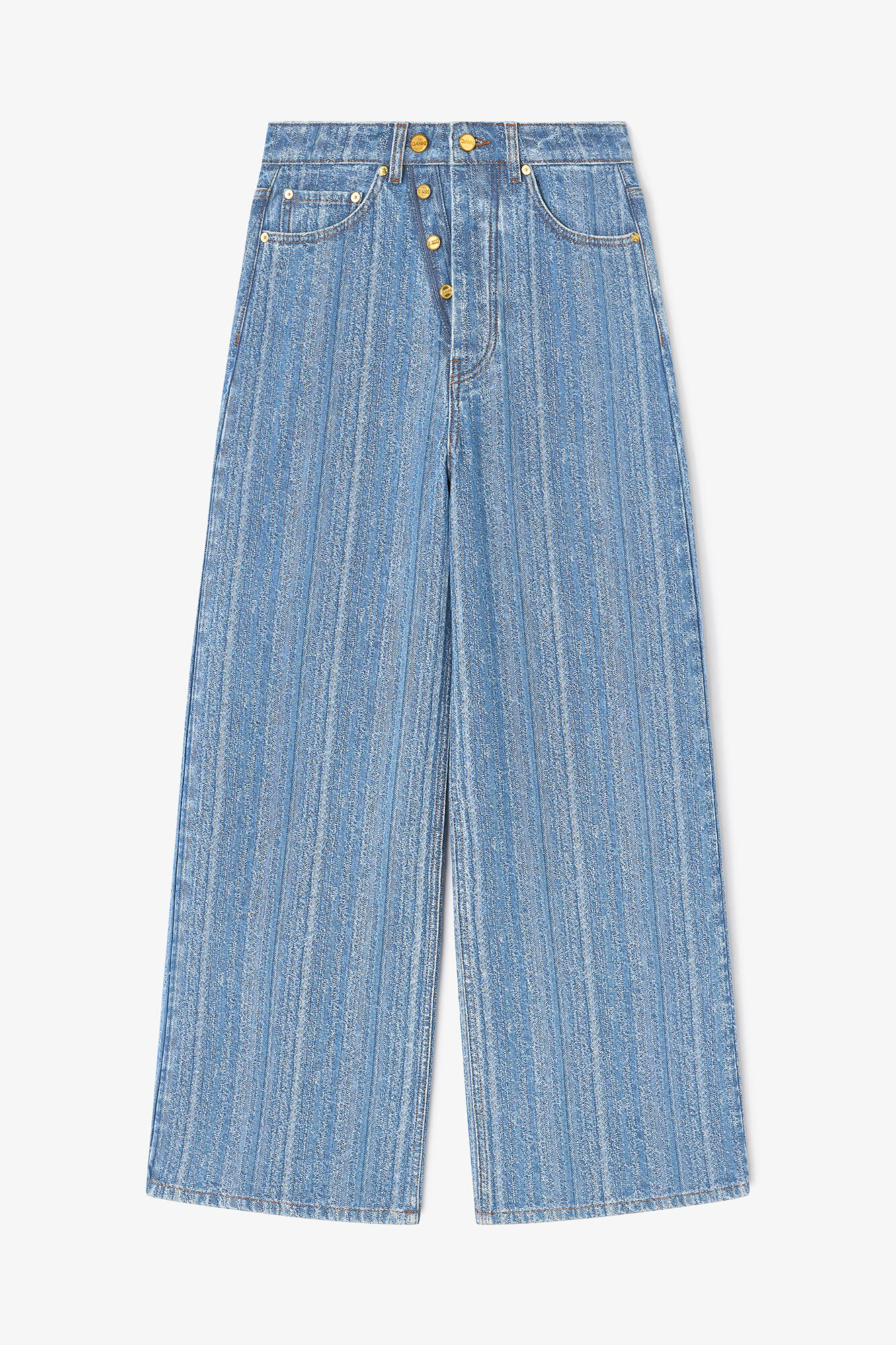 Baggy Jeans in Striped Denim | GANNI US