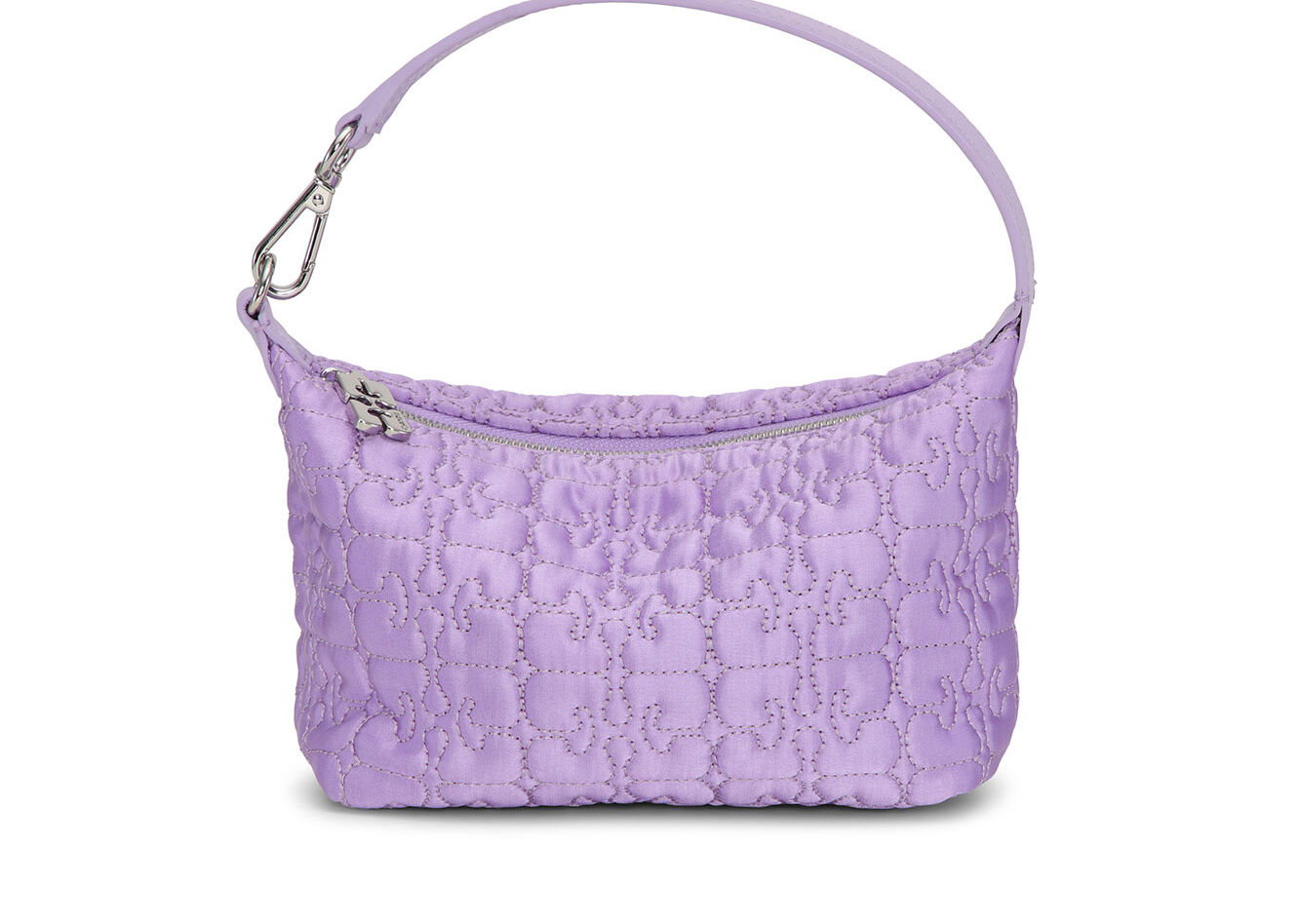 Light Lilac Small Butterfly Pouch Satin väska, Recycled Polyester, in colour Light Lilac - 1 - GANNI