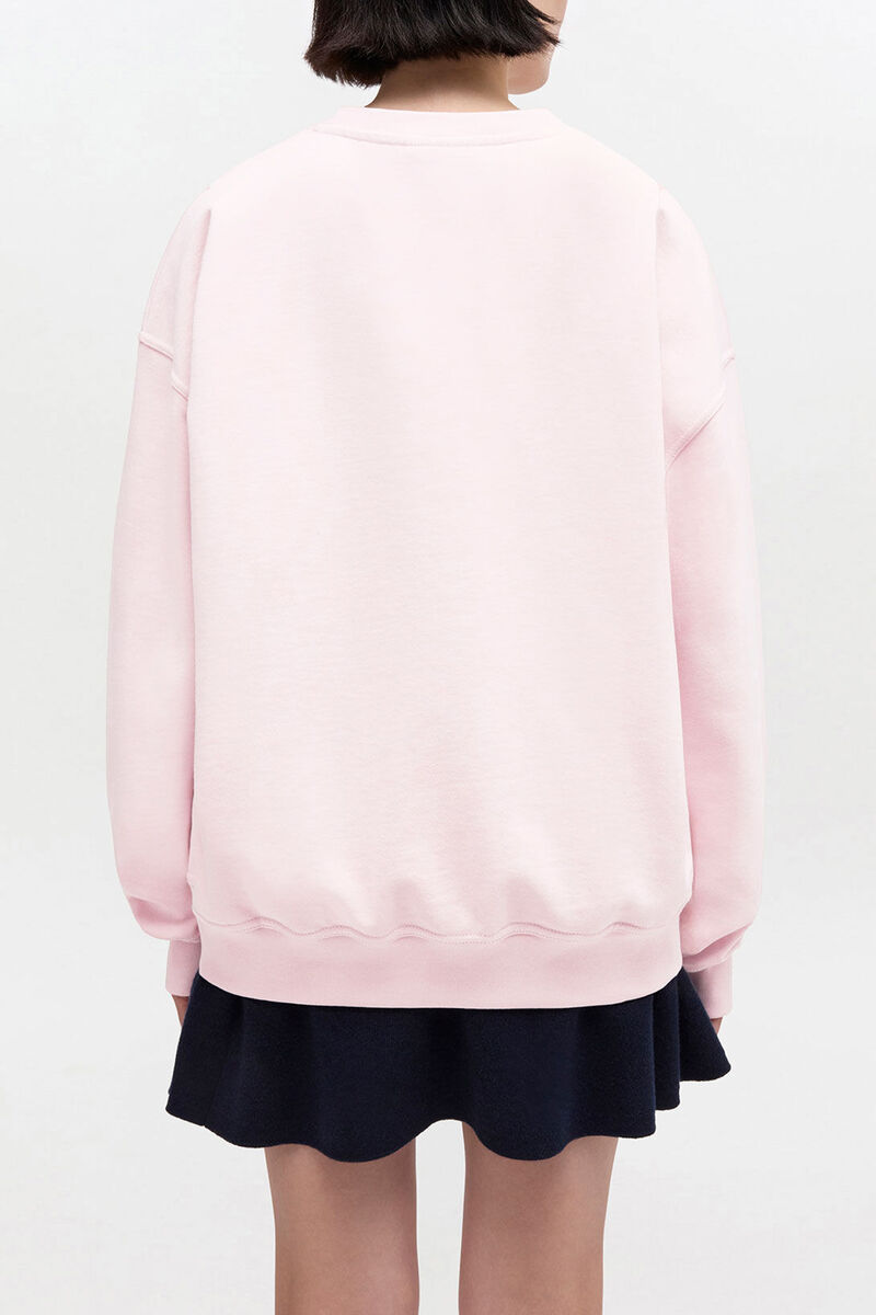 Pink Poodle Sweatshirt, Organic Cotton, in colour Chalk Pink - 2 - GANNI