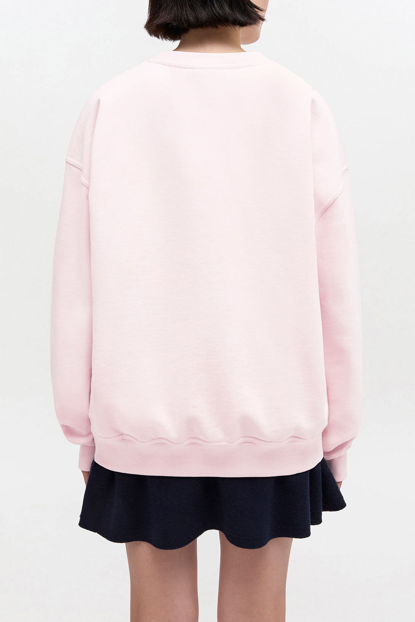 Pink Poodle Sweatshirt, Organic Cotton, in colour Chalk Pink - 2 - GANNI