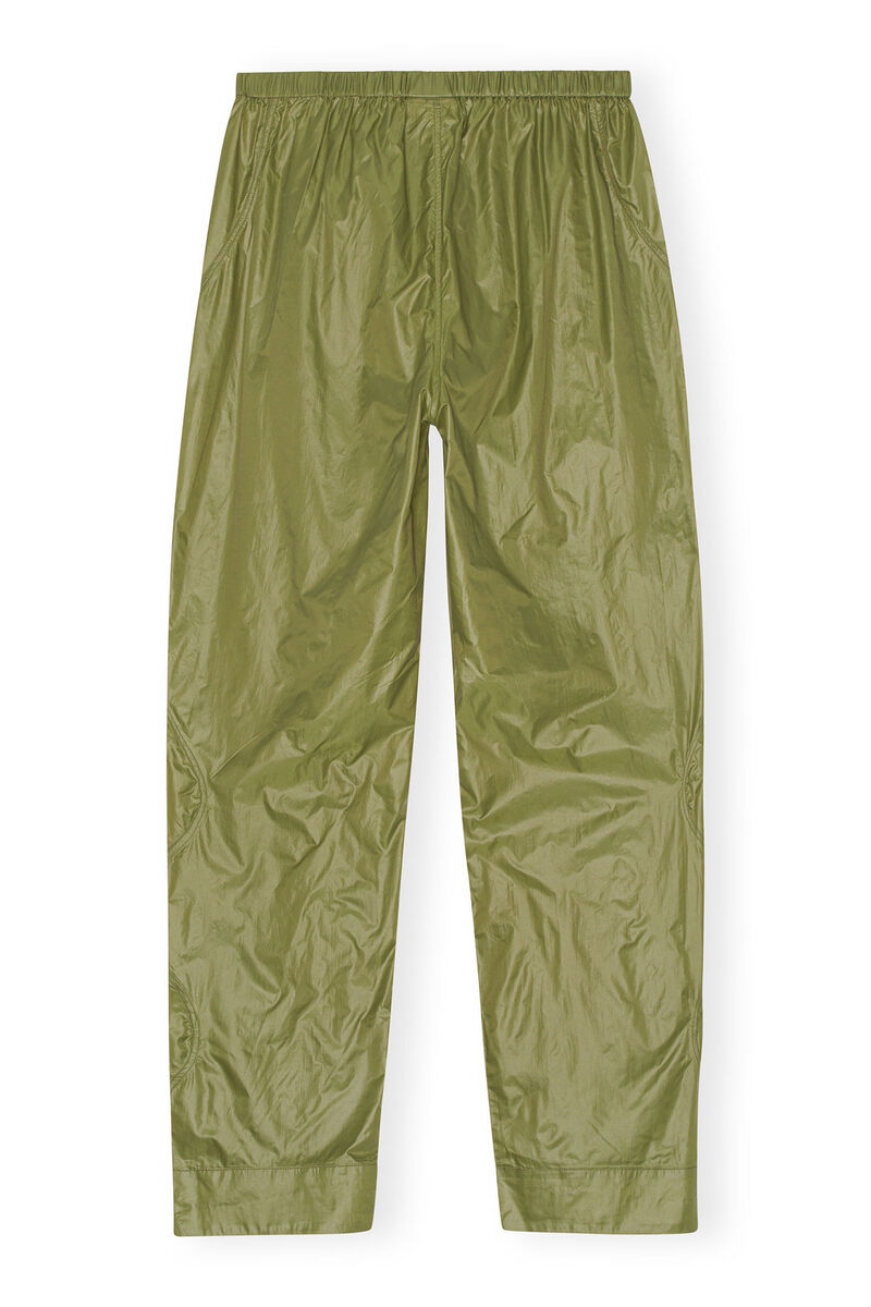 Shiny Quilt Elasticated Pants, Nylon, in colour Spaghnum - 2 - GANNI