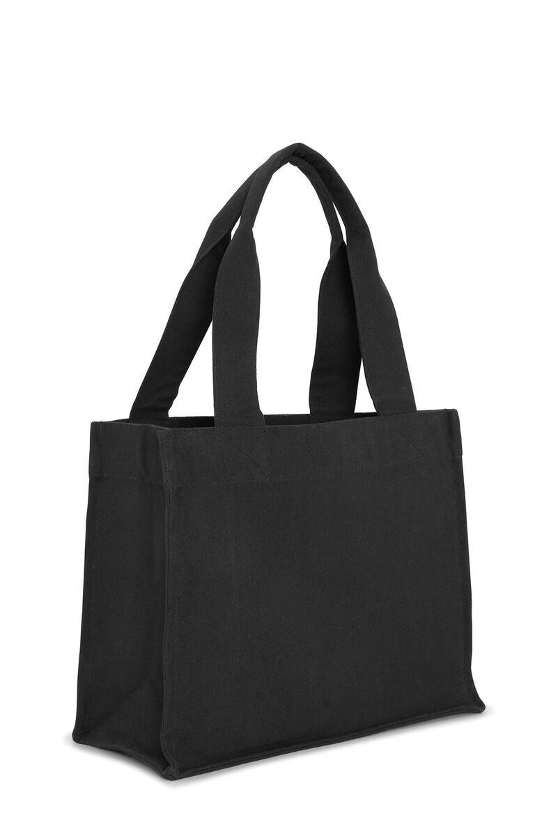 Dark Grey Large Canvas Tote Bag | GANNI