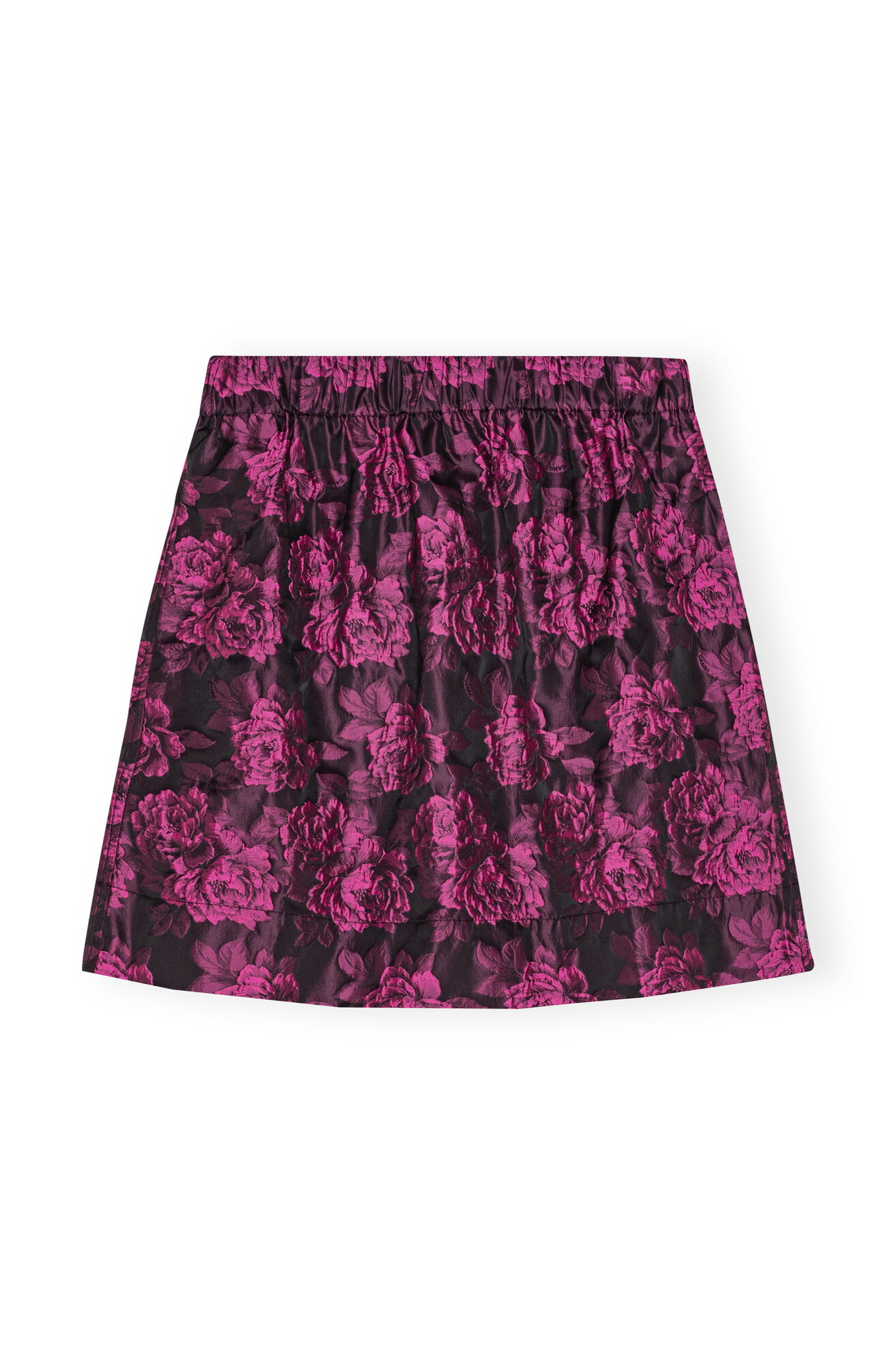 Botanical Jacquard Mini Skirt, Polyamide, in colour Cone Flower - 1 - GANNI