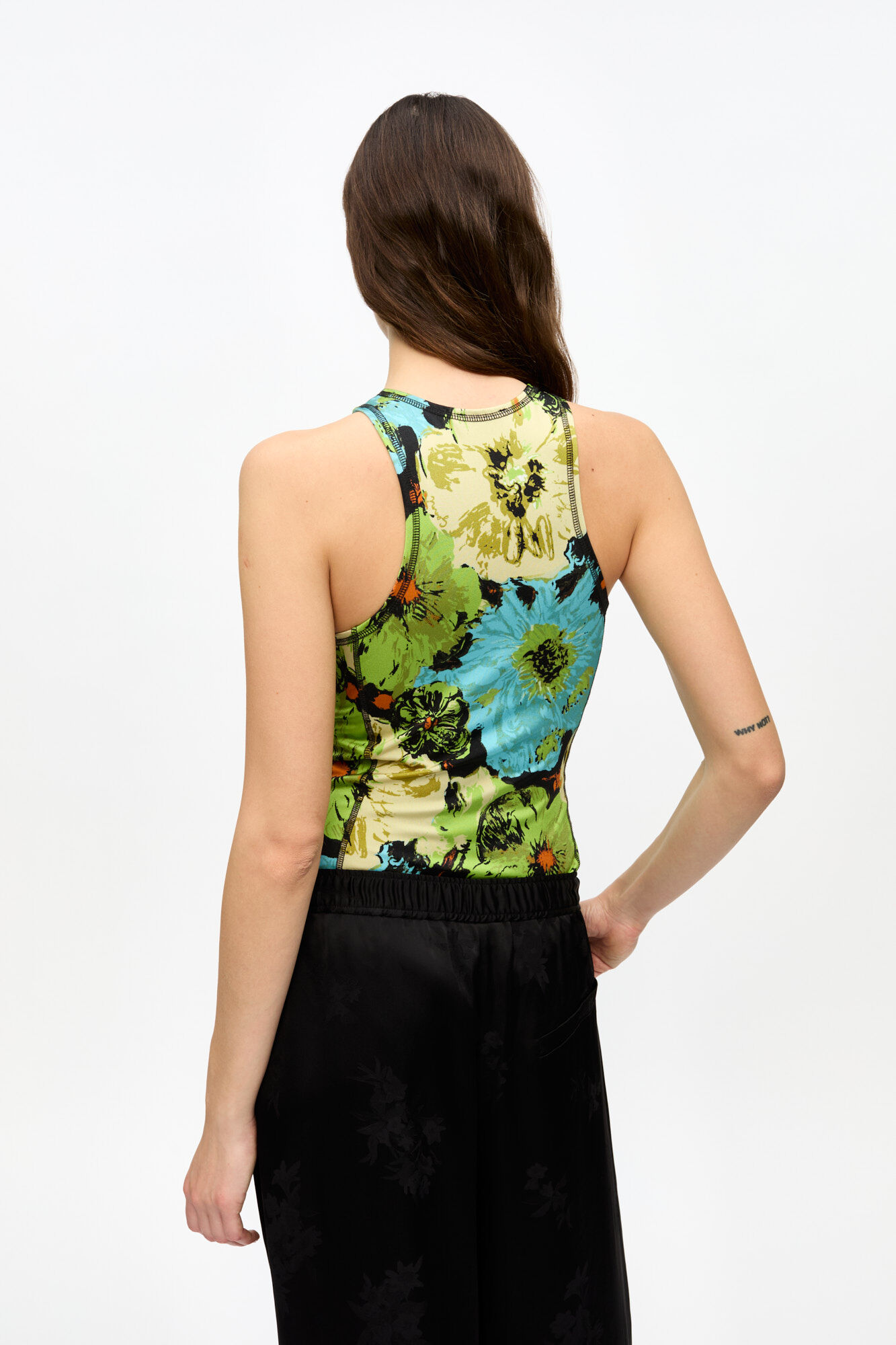 Printed Lycra Jersey Bodystocking, Recycled Polyamide, in colour Multicolour - 3 - GANNI