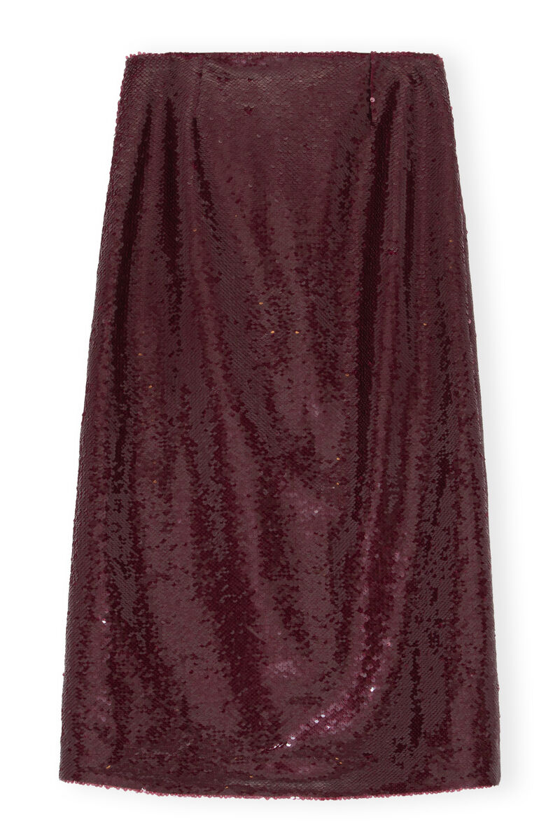 Jupe midi à sequins, Recycled Polyester, in colour Port Royale - 2 - GANNI