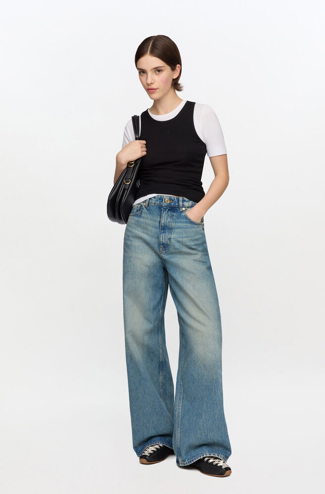 Lari Jeans in Tint Rigid Denim, Mid Blue Vintage