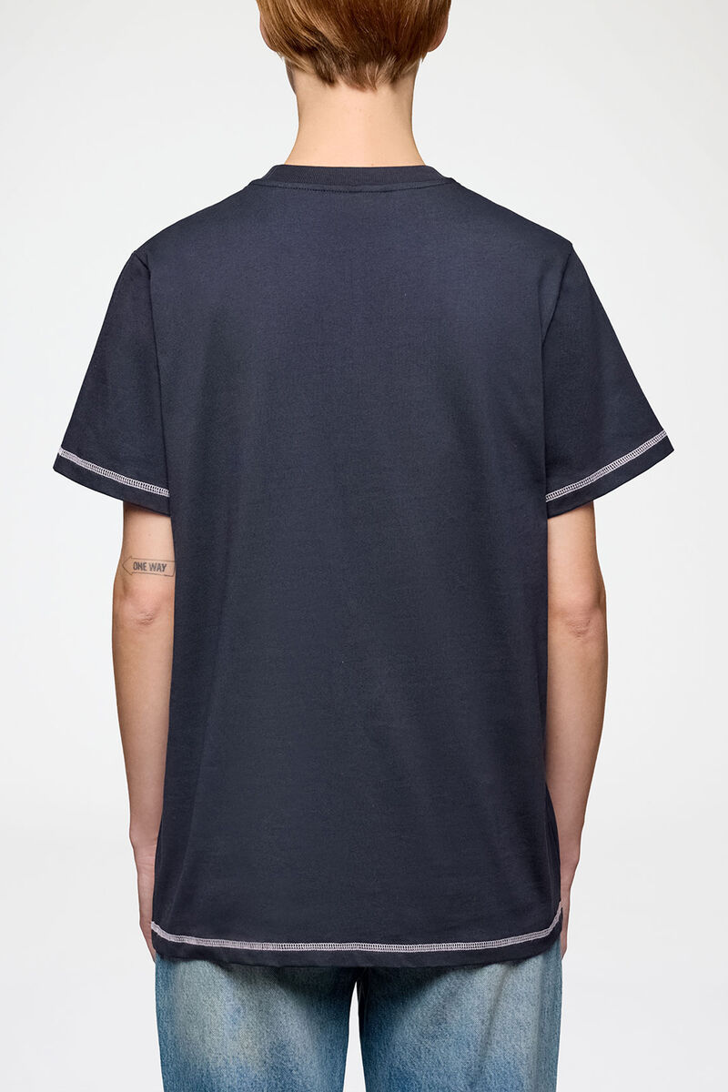 T-shirt with Raspberries, Organic Cotton, in colour Phantom - 3 - GANNI