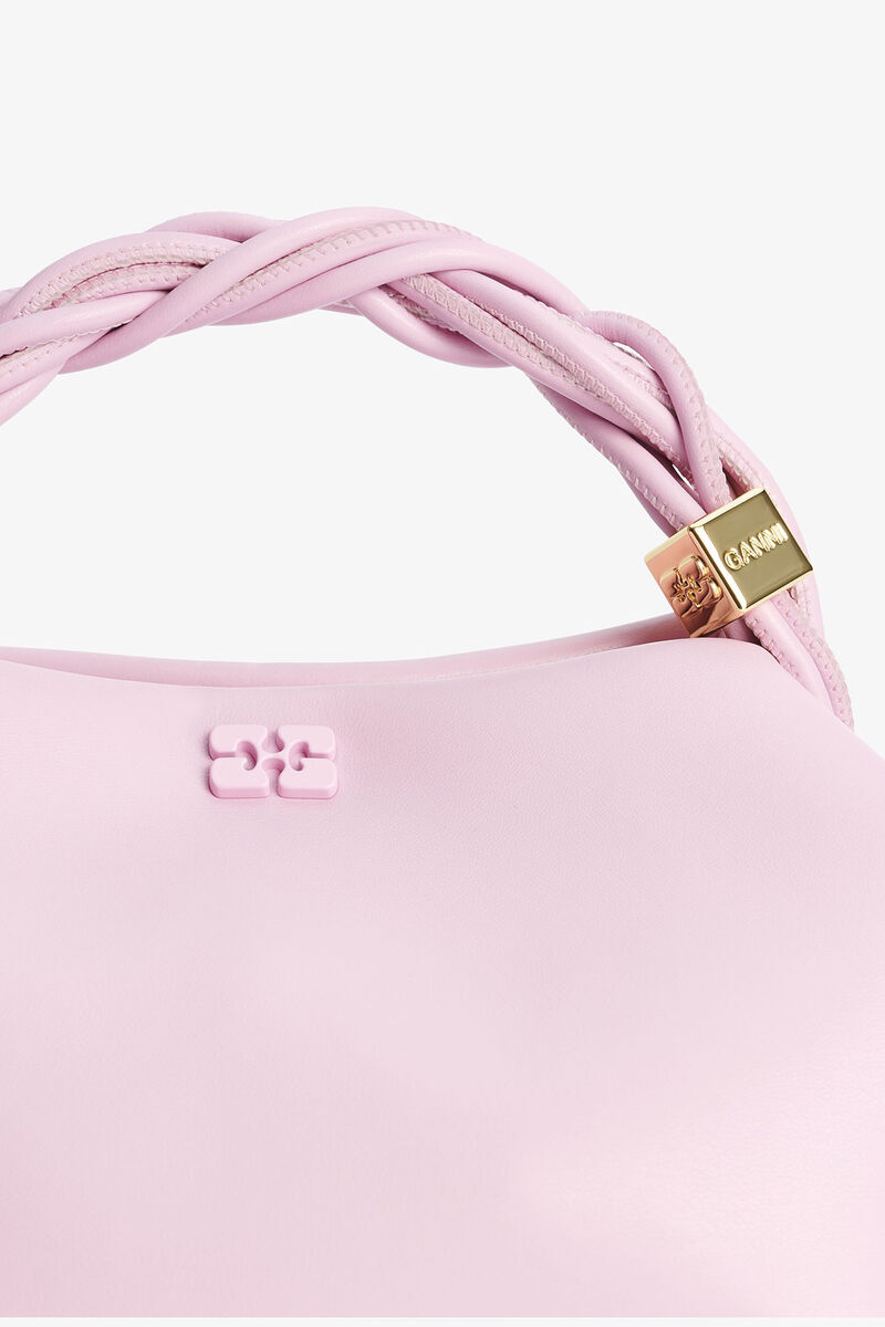 Light Pink Small GANNI Bou Bag, Polyester, in colour Pink Nectar - 5 - GANNI