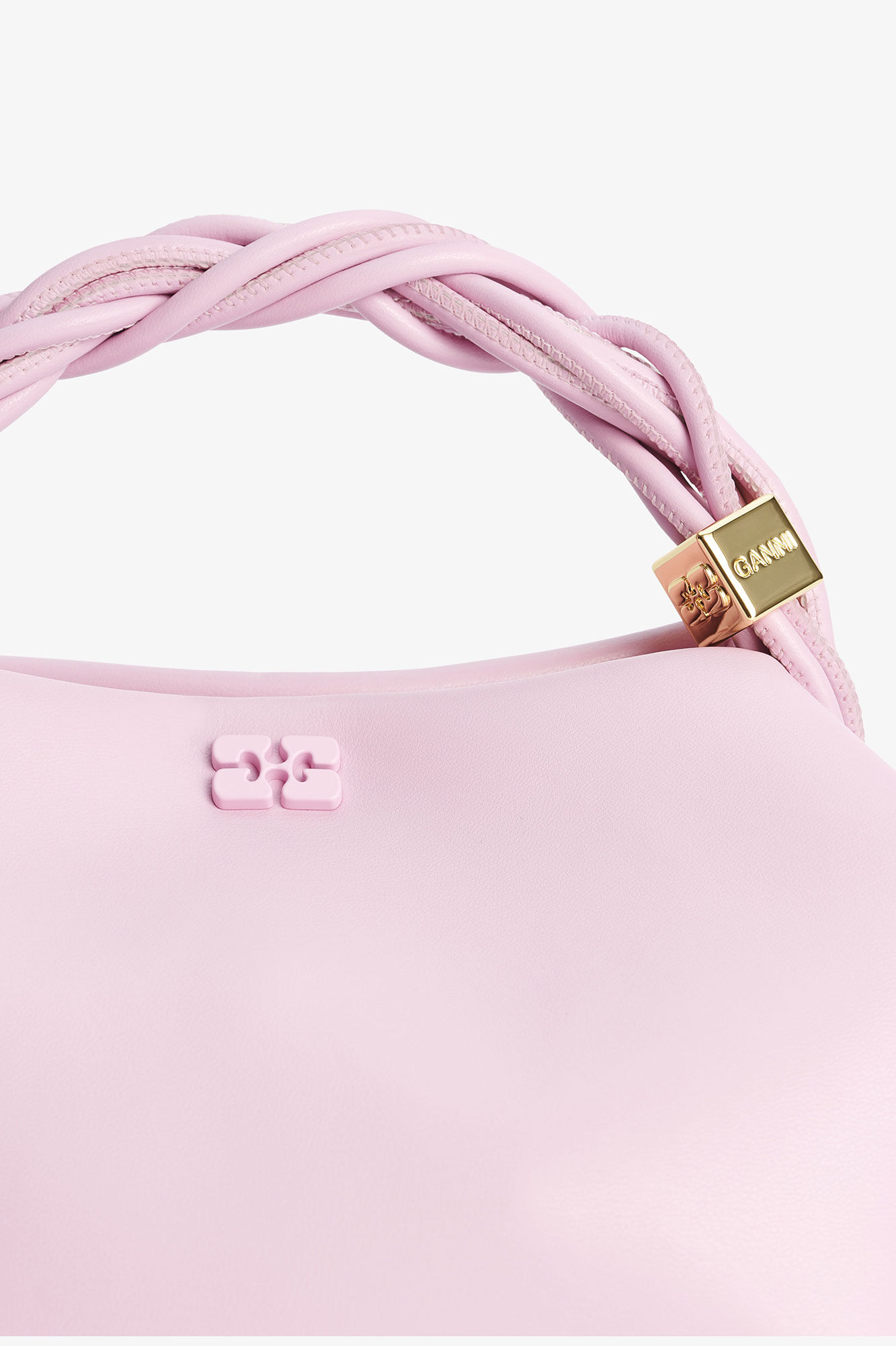 Light Pink Small GANNI Bou Bag, Polyester, in colour Pink Nectar - 5 - GANNI