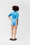 Drawstring Shorts, in colour Azure Blue - 2 - GANNI