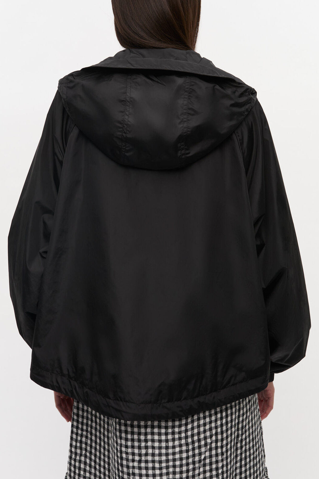 Black Nylon Jacket, Recycled Nylon, in colour Black - 3 - GANNI