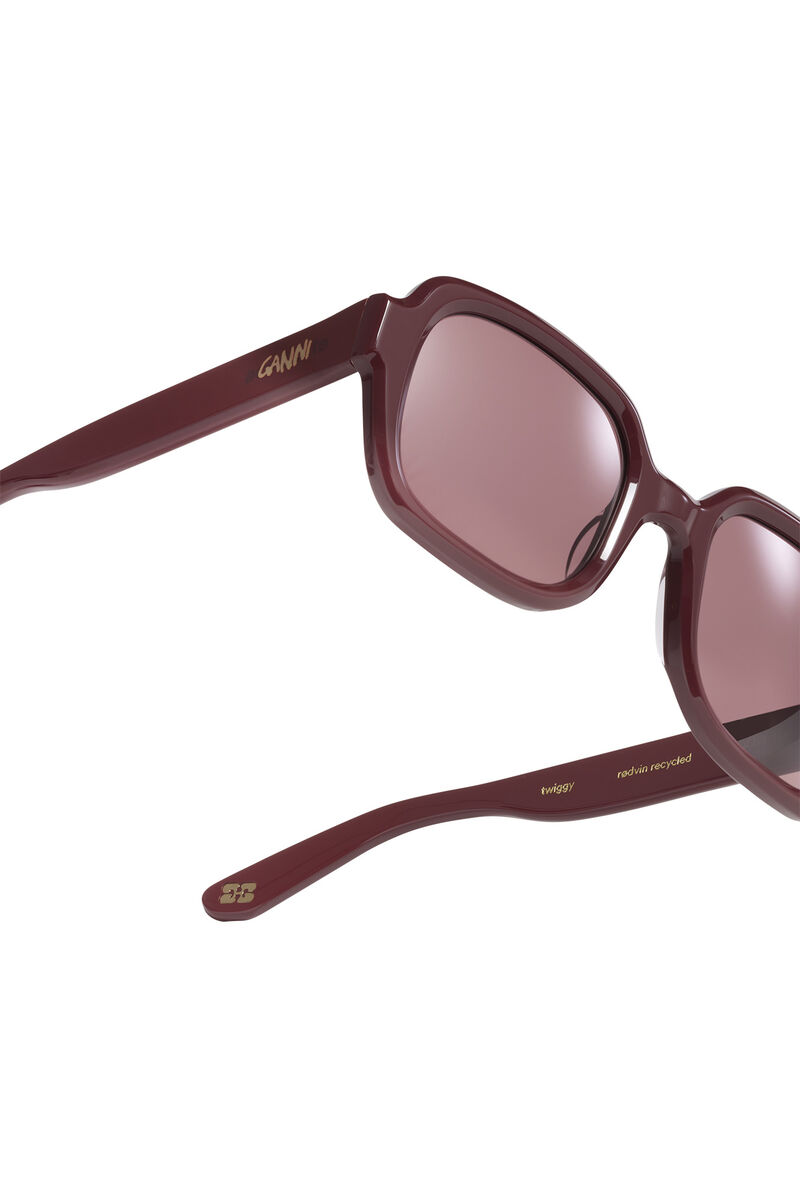 GANNI x Ace & Tate Twiggy Sunglasses, Acetate, in colour Burgundy - 4 - GANNI
