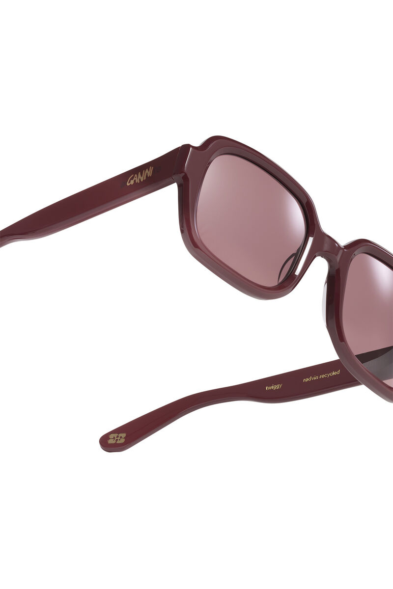 GANNI x Ace & Tate Twiggy Solglasögon , Acetate, in colour Burgundy - 4 - GANNI