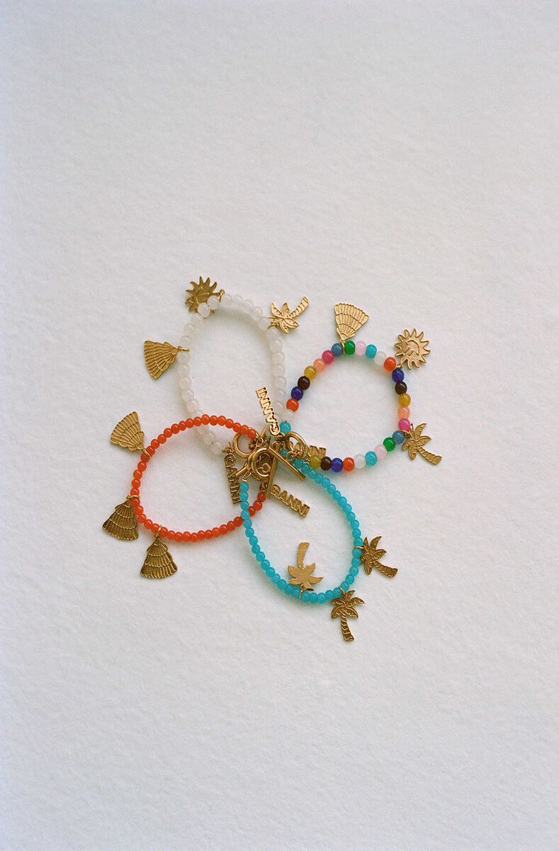 Perlearmbånd med amuletter, in colour Aquarius - 2 - GANNI