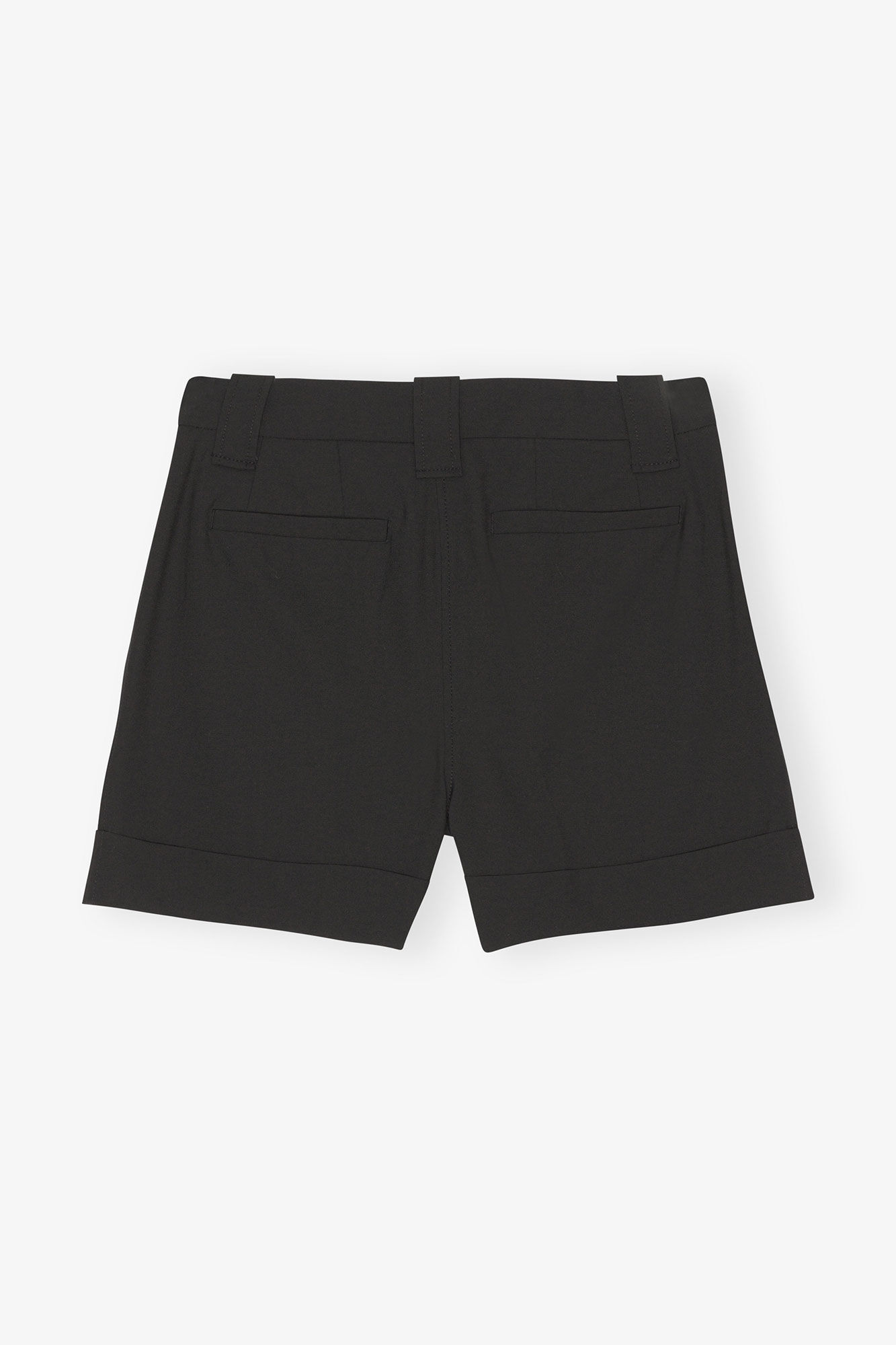 Drapey Melange Shorts, Elastane, in colour Black - 2 - GANNI