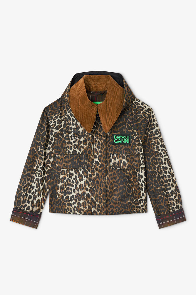 Short Wax Jacket in Leopard, Leopard