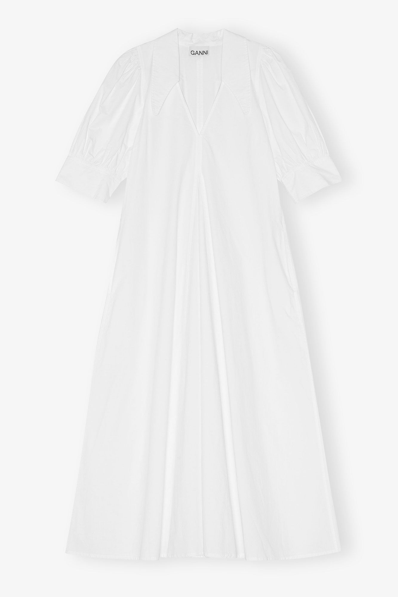 Poplin V Neck Dress