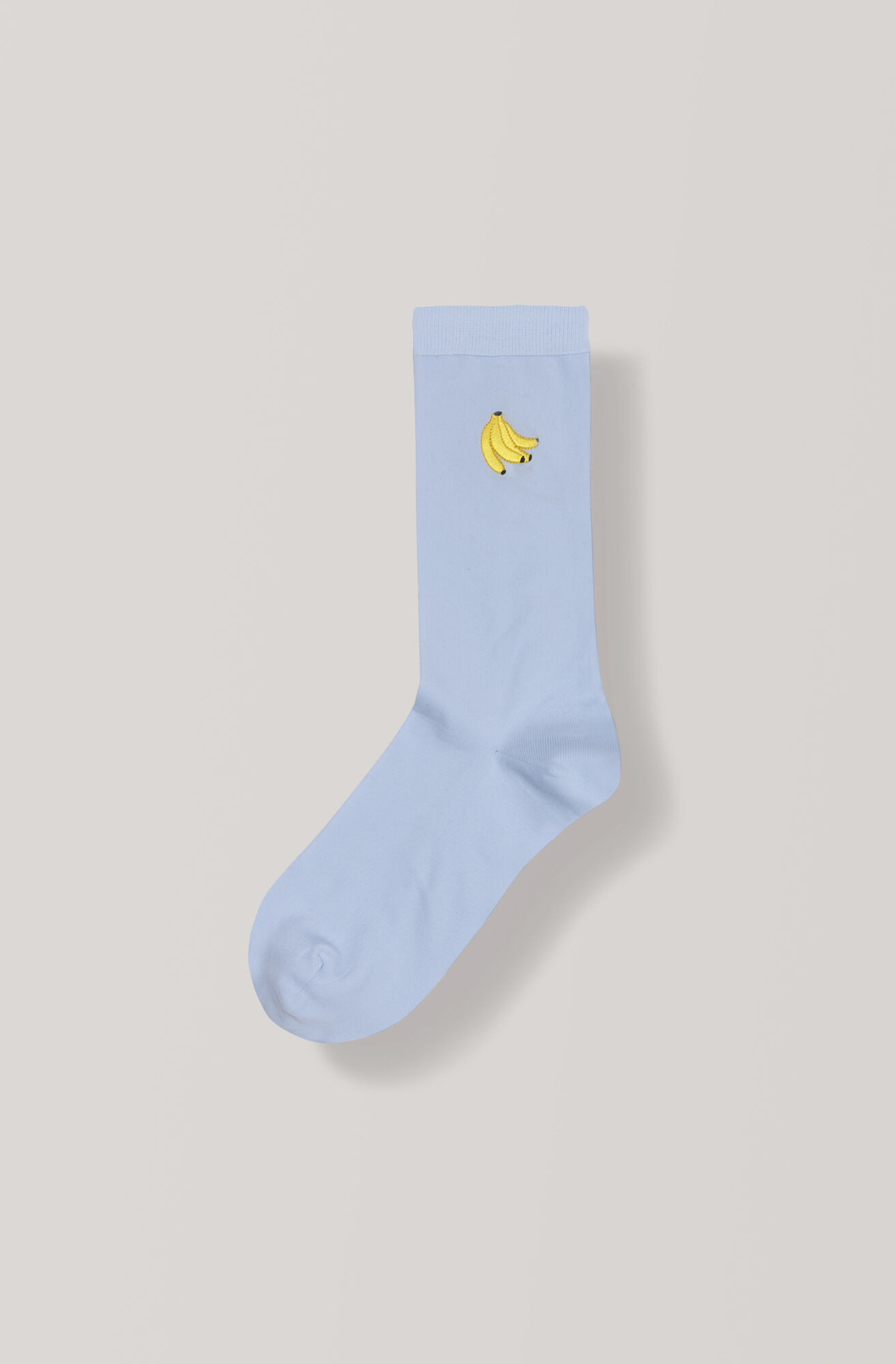 Classon Embroidery Ankle Socks, Banana, Serenity Blue Classon Embroidery Ankle Socks, Banana, Serenity Blue, hi-res