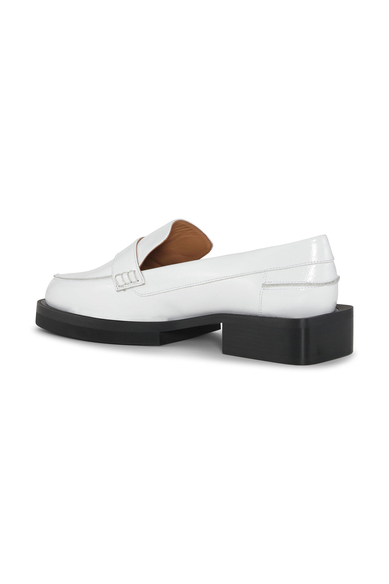 Jewel Moccasins, Calf Leather, in colour Egret - 2 - GANNI