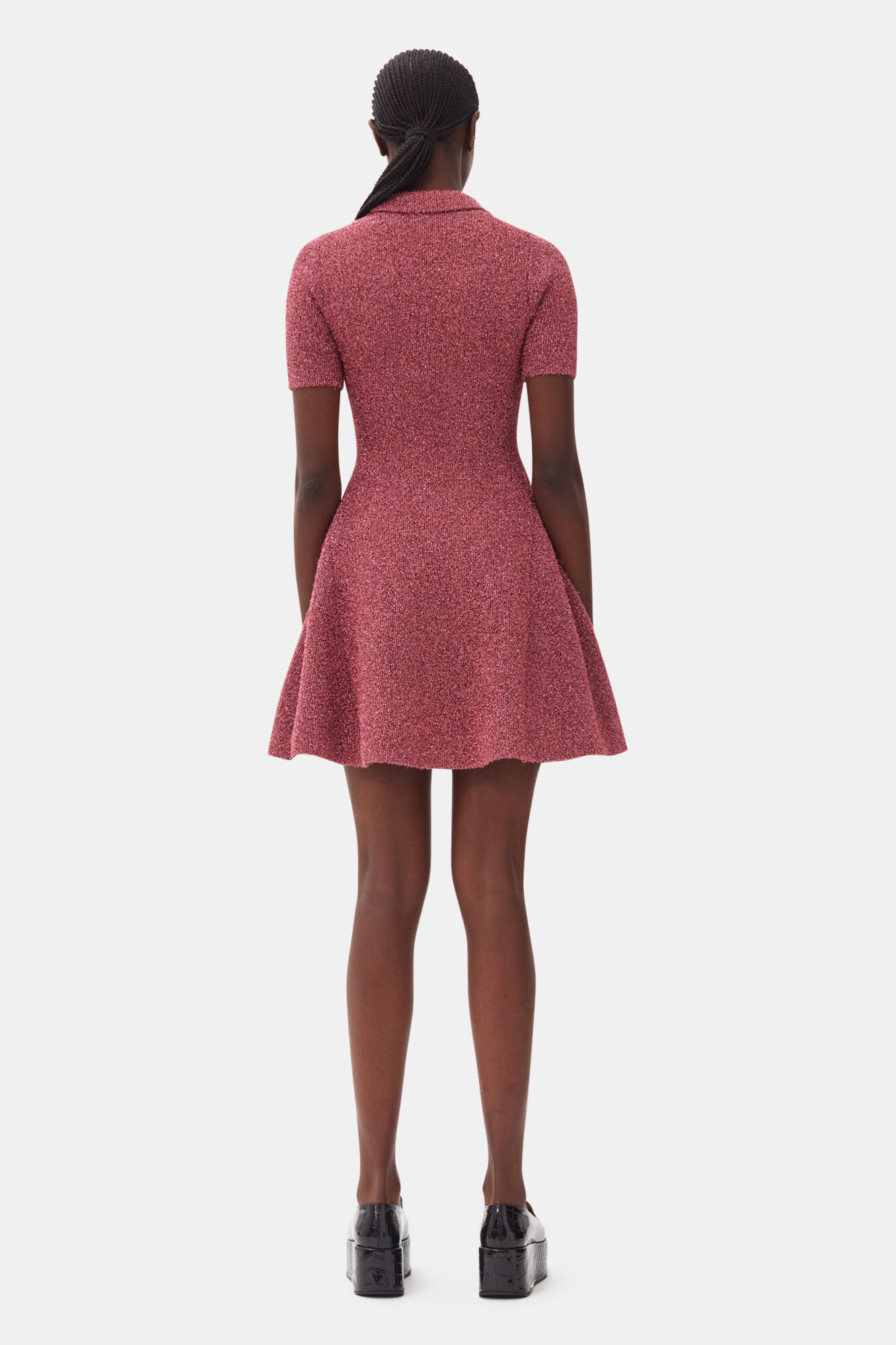 Pink Sparkle Mini Dress, Metallic fiber, in colour Corsage - 4 - GANNI