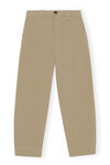 Cotton Suit Trousers, Cotton, in colour Petrified Oak - 1 - GANNI