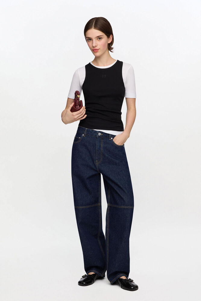 Stary Jeans in Dark Rinse Denim, Rinse