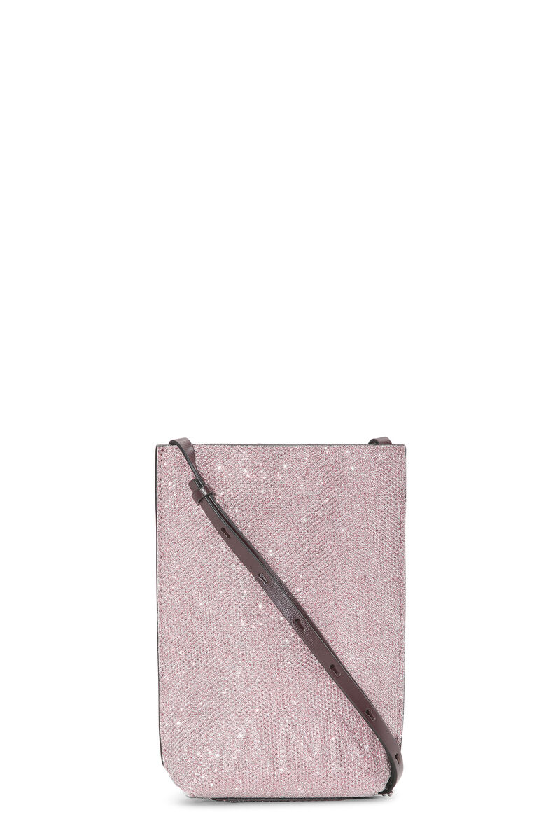 Small Glitter Banner Crossbody Bag, in colour Light Lilac - 1 - GANNI
