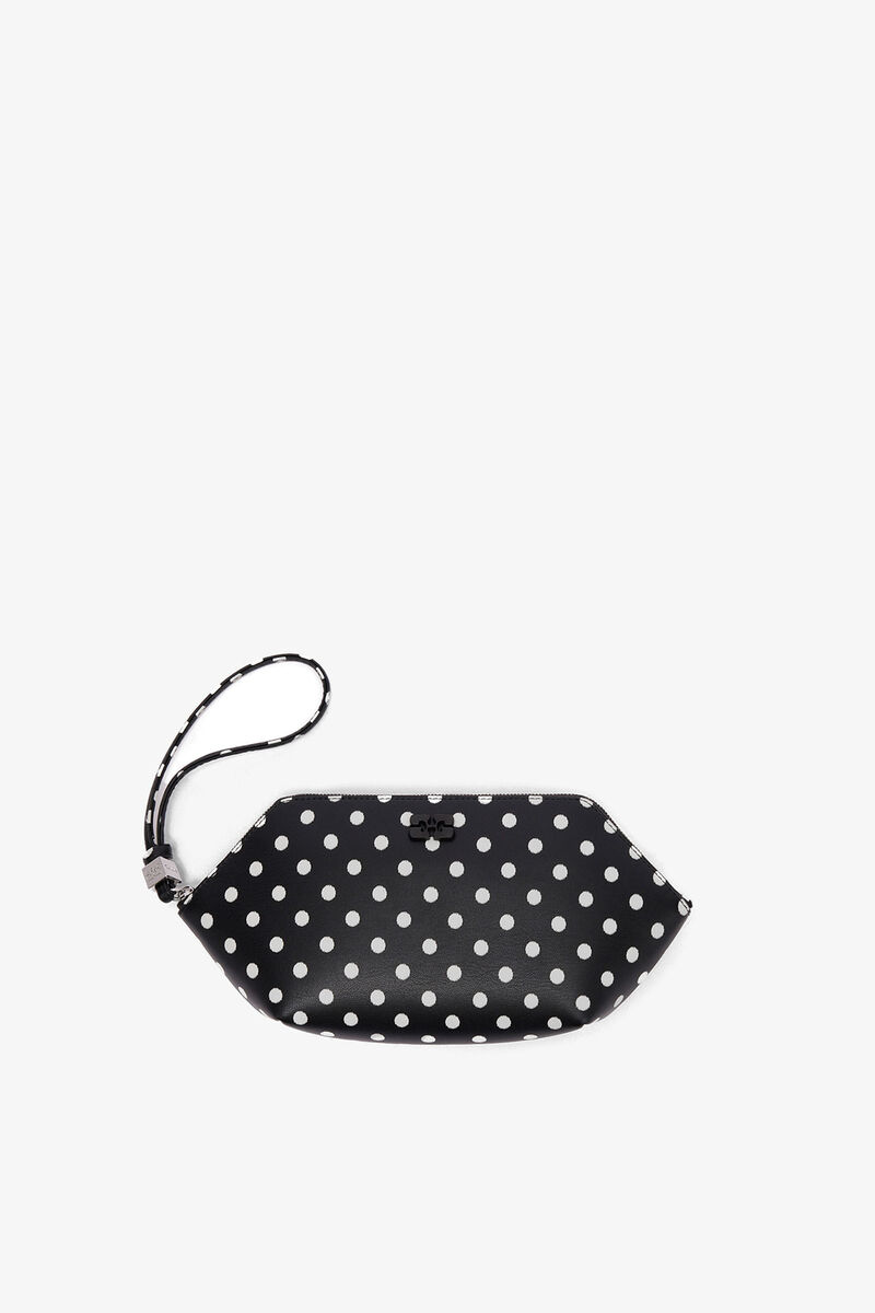 Bou Make Up Pouch with Dots, in colour Black - 1 - GANNI