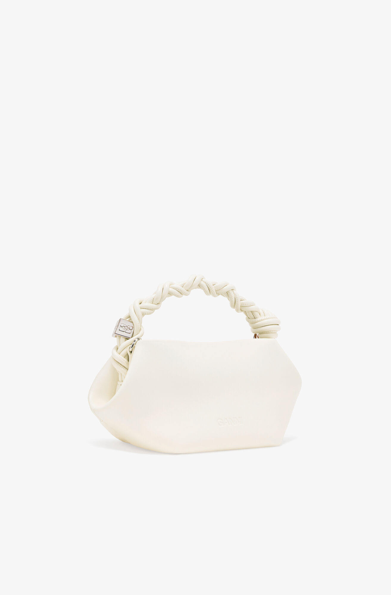 Ivory Mini GANNI Lace-Up Bou Bag, Polyester, in colour Egret - 2 - GANNI
