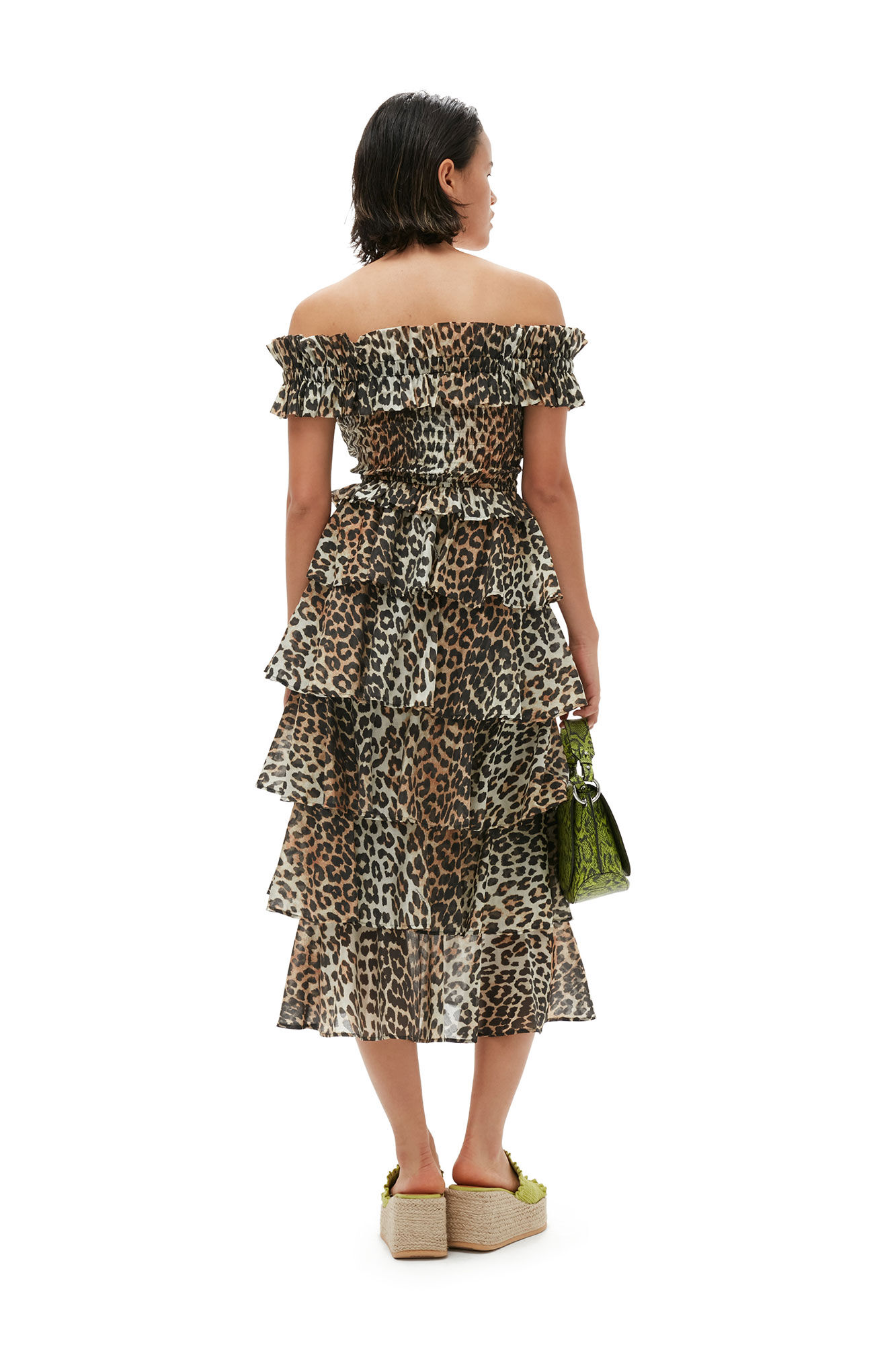 Sheer Voile Maxi Flounce Skirt, Lyocell, in colour Almond Milk - 5 - GANNI