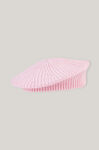 Rib Knit Acc Beret, in colour Pink Nectar - 1 - GANNI