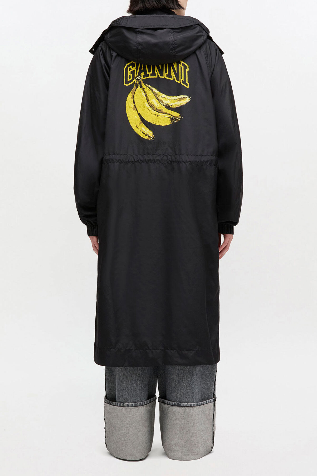 Nylon Parka Coat, Recycled Polyamide, in colour Black - 2 - GANNI