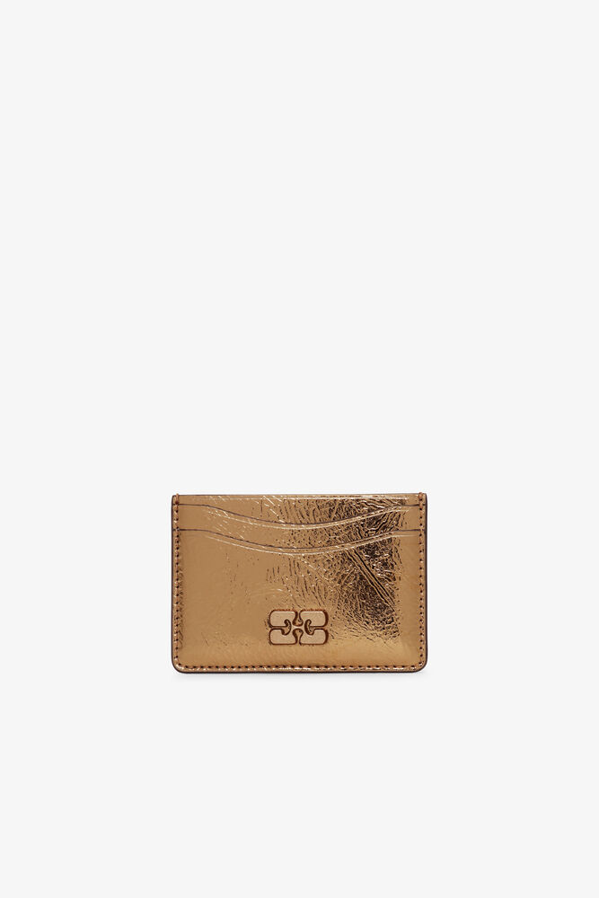Bronze Metallic GANNI Bou Card Holder, Bronze