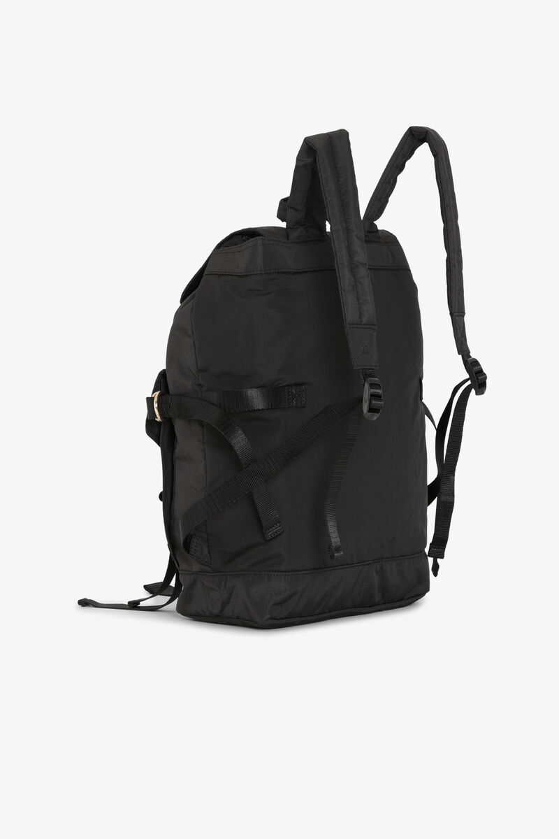 Black Tech Backpack, Recycled Polyester, in colour Black - 2 - GANNI