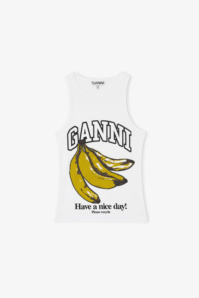 Tank Top with Banana, Bright White