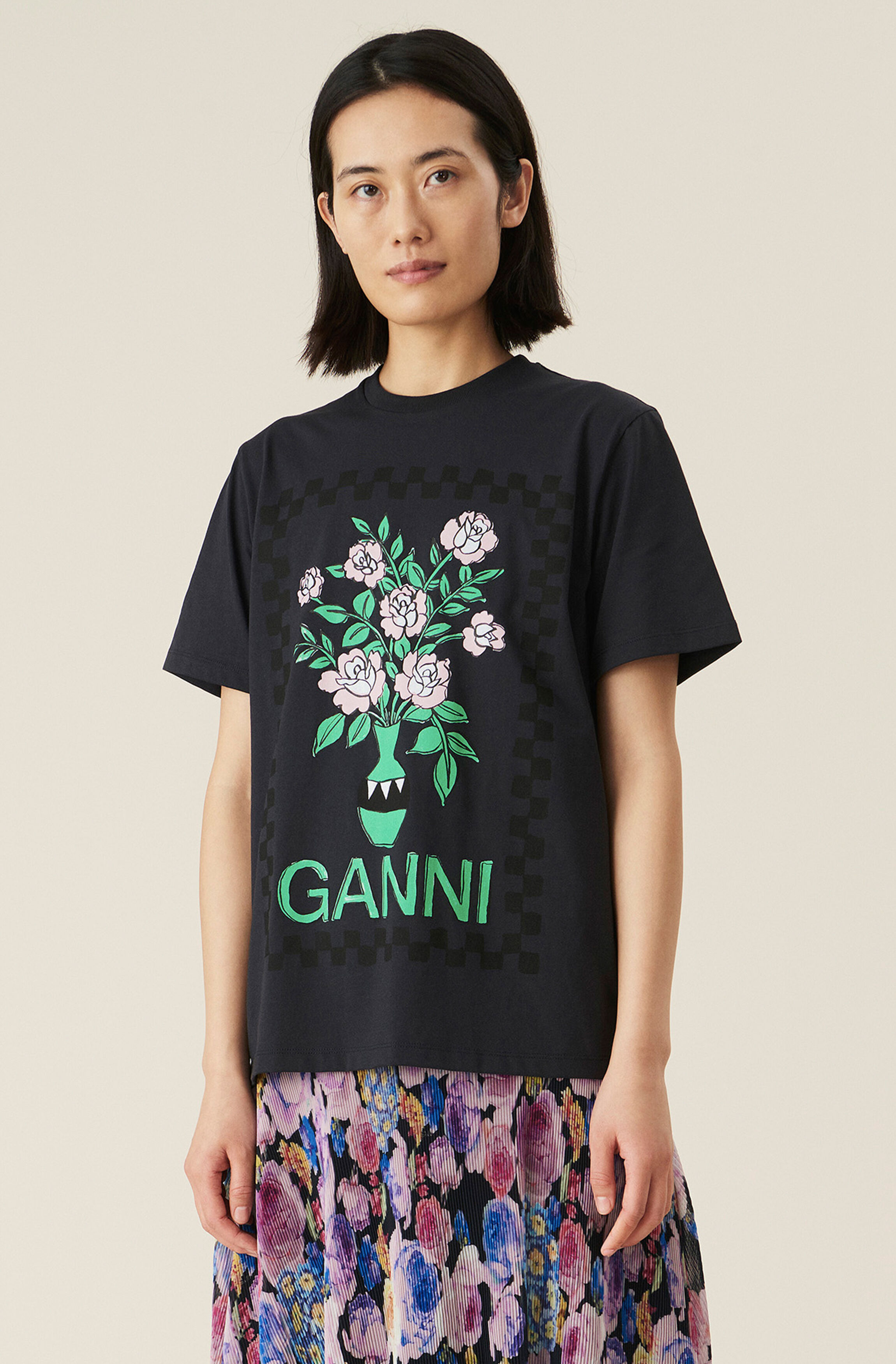 Ganni flower t shirt clearance