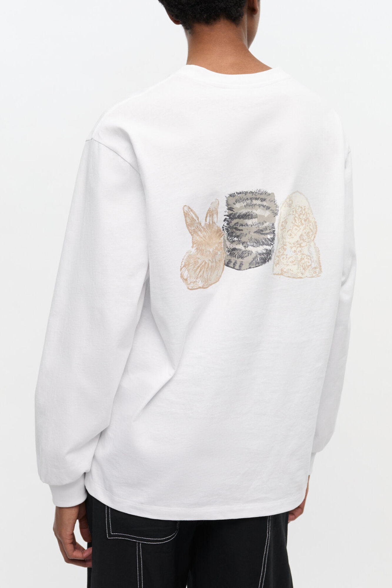 ガニー 25AW Animals Long sleeve カットソー Tシャツ GANNI（ガニー） 長袖 Tシャツ Re-cut Heavy Jersey Animals Long