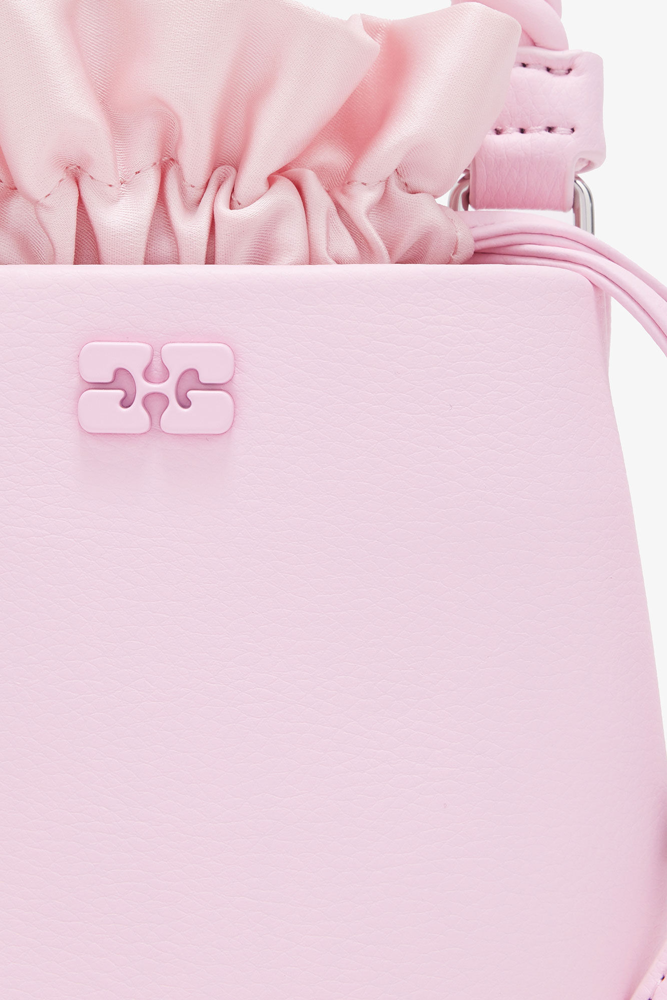Pink Mini GANNI Bou Bucket Bag, Lyocell, in colour Fairy Tale - 3 - GANNI
