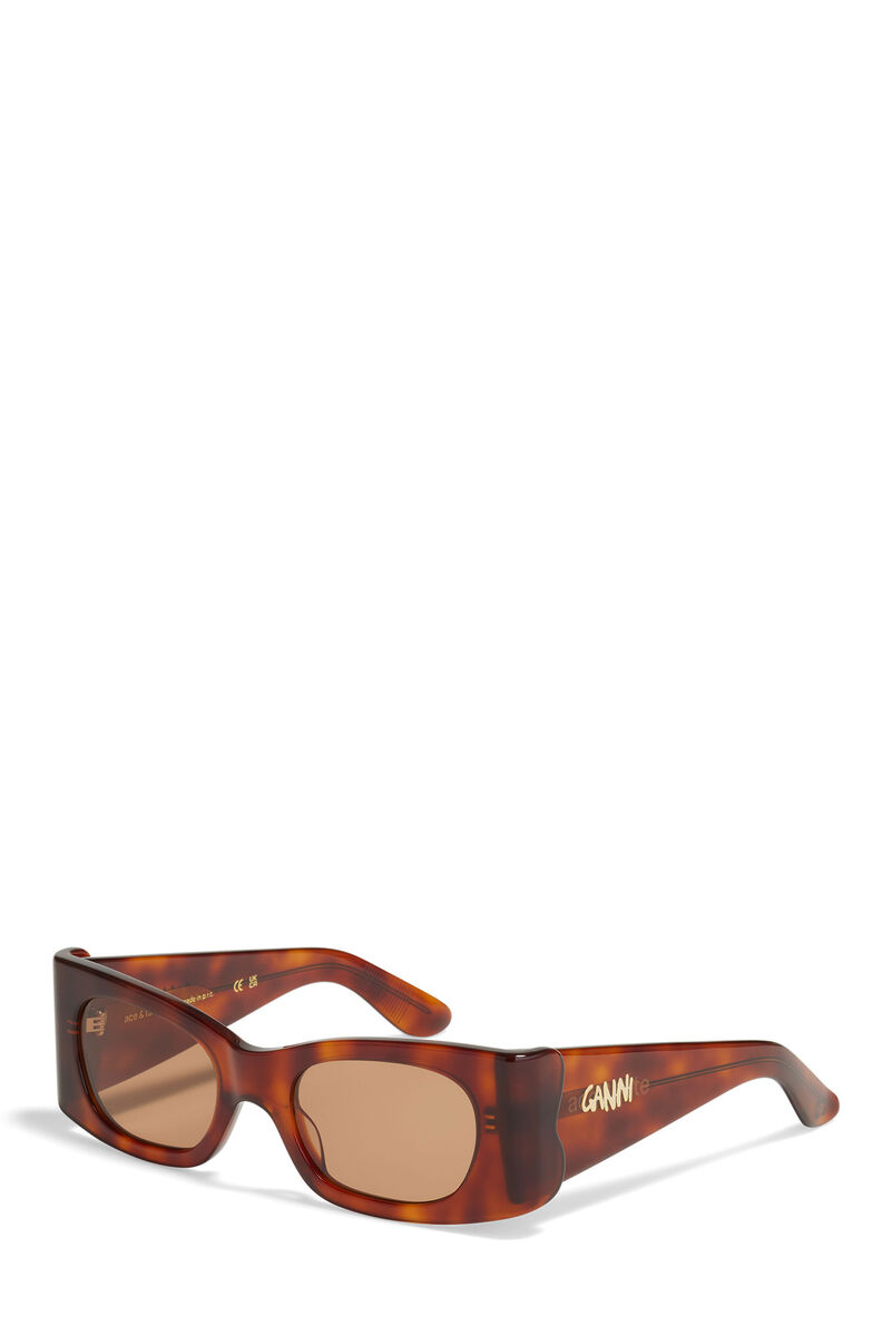GANNI x Ace & Tate Tiger's Eye Kayla Sunglasses, Acetate, in colour Tiger's Eye - 3 - GANNI