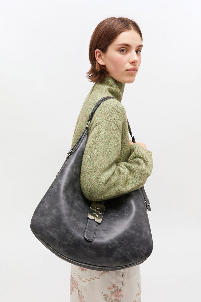 Dark Grey Large Kat Bag, Ebony
