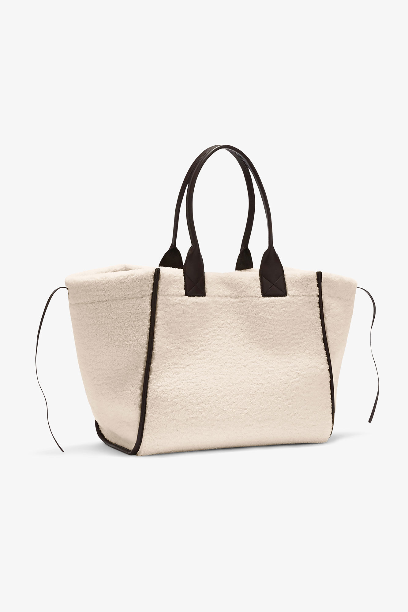 Shearling XXL Tote, in colour Egret - 2 - GANNI