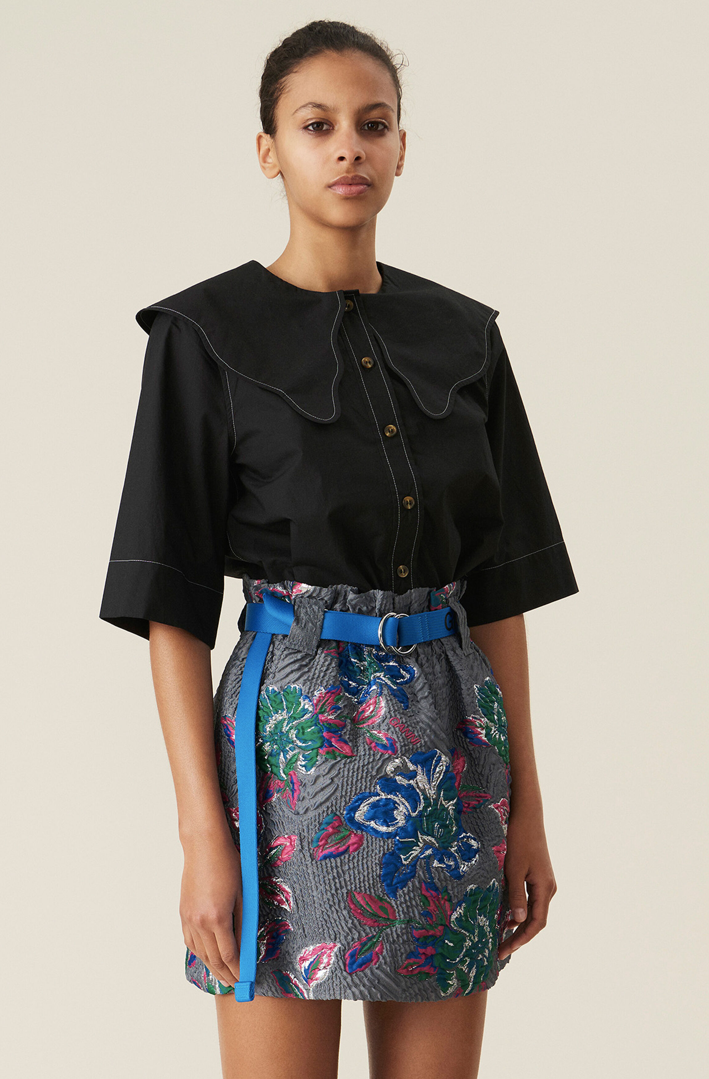 Ganni black blouse clearance