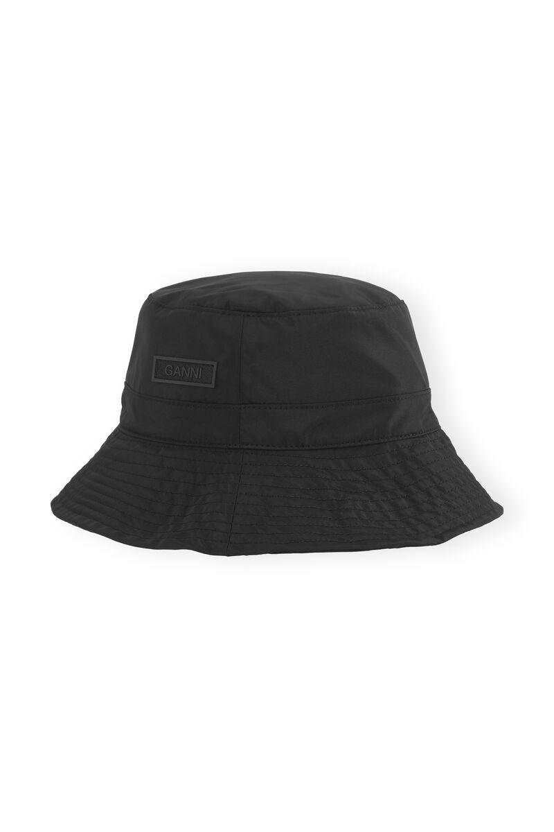 Bucket Hat, Recycled Polyester, in colour Black - 1 - GANNI