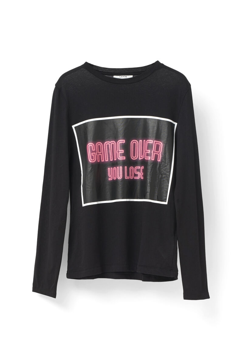 O'Brien T-shirt, Game Over, in colour Black - 1 - GANNI