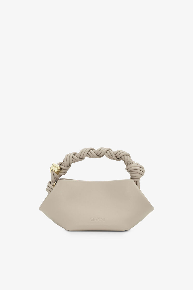 Light Grey Mini GANNI Bou Bag, Polyester, in colour Oyster Gray - 2 - GANNI