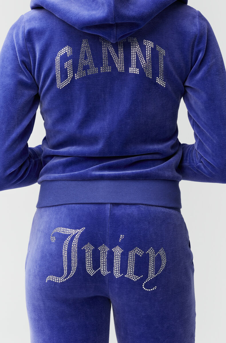Straight-leg Drawstring Sweatpants, Organic Cotton, in colour Blue Iris - 4 - GANNI